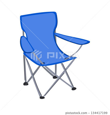Blue portable camping chair for outdoor activity 134417199