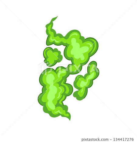 Green spreading toxic smoke or gas cartoon Green spreading toxic smoke or gas cartoon 134417276
