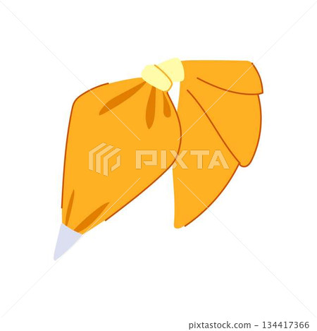 Pastry bag with filling for cake decorating 134417366