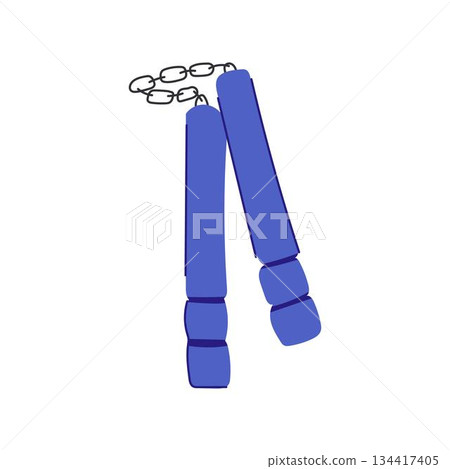 Blue nunchaku for martial arts training and self defense 134417405
