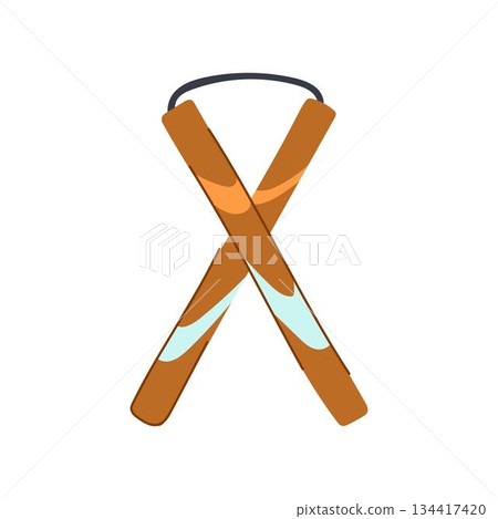 Nunchaku cross weapon concept for martial arts 134417420