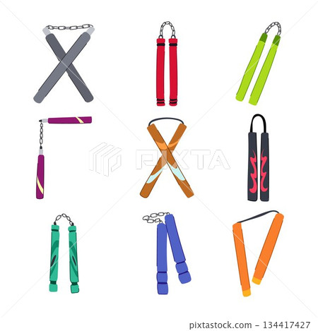 Martial arts nunchaku weapon collection for training and defense Martial arts nunchaku weapon collection for training and defense 134417427