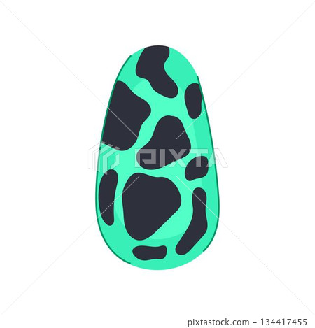 Green spotted nail art design showing fashion trend 134417455