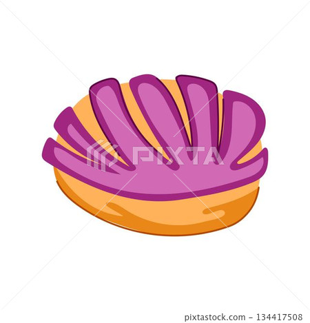 Mexican concha with purple topping illustration of sweet bread 134417508