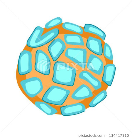 Mexican concha bread icon with blue sugar topping 134417510