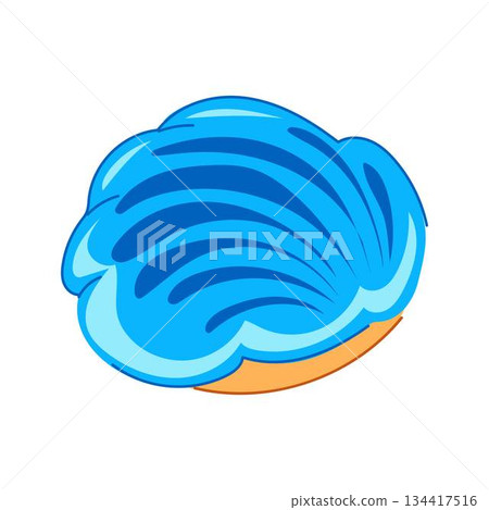 Mexican sweet bread concha dessert pastry illustration 134417516