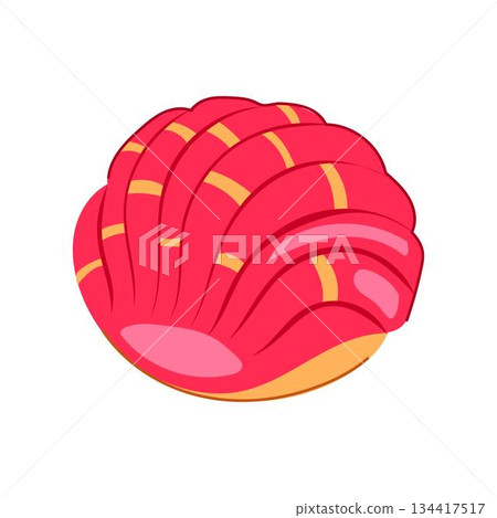 Mexican concha sweet bread pastry dessert illustration Mexican concha sweet bread pastry dessert illustration 134417517