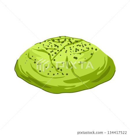 Matcha flavored dessert bun illustration with sprinkles 134417522