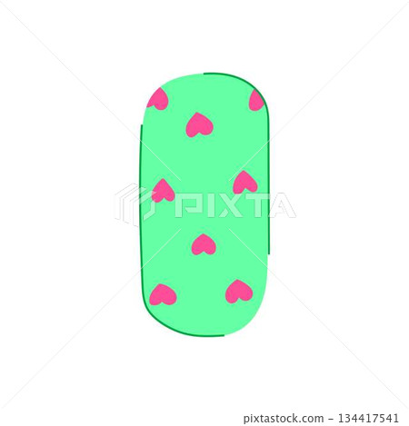 Creating cute manicure nail art with heart pattern 134417541