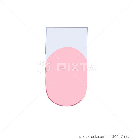 Artificial nail extension with classic french manicure style 134417552