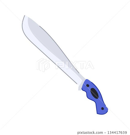 Machete tool with blue handle for cutting and clearing 134417639