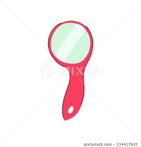 Red handheld personal accessory with reflective surface 134417685