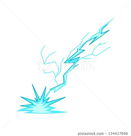 Lightning strike impacting ground creating electric explosion 134417698