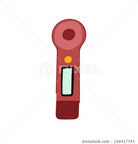 Handheld infrared thermometer gun checking body temperature 134417743