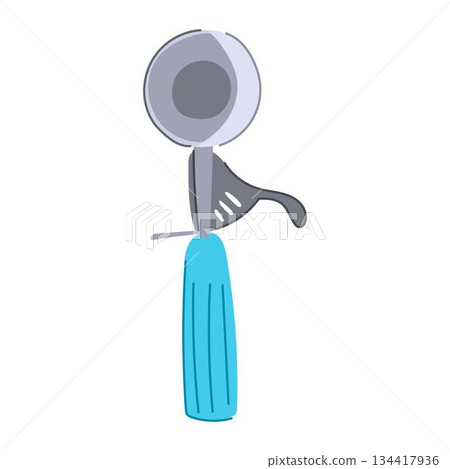 Ice cream scoop kitchen utensil for frozen dessert serving 134417936