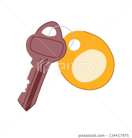 Key with blank tag representing hotel room access Key with blank tag representing hotel room access 134417975