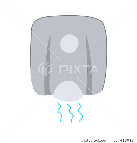 Hand dryer machine blowing hot air for hygiene Hand dryer machine blowing hot air for hygiene 134418018
