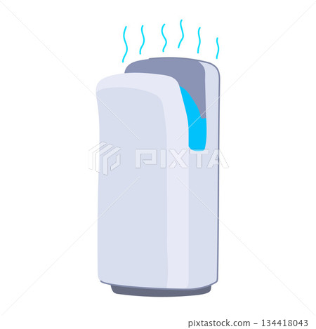Hand dryer blowing hot air stream for hygiene Hand dryer blowing hot air stream for hygiene 134418043
