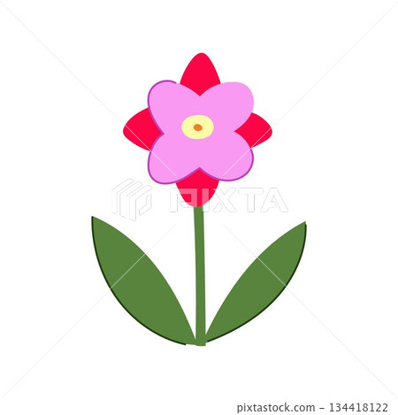 Geometric flower drawing with simple shapes 134418122