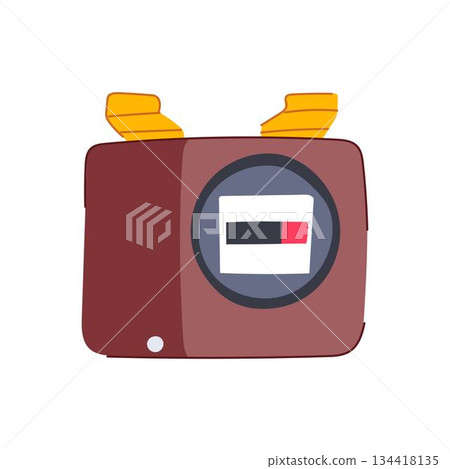 Gas meter showing low energy level flat illustration 134418135