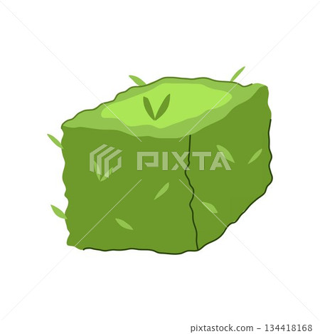 Green garden hedge block cartoon graphic element 134418168