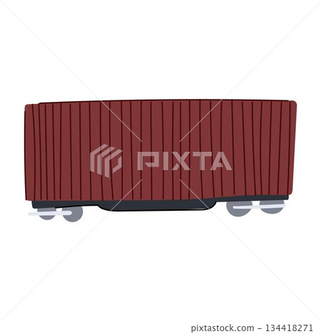 Freight train wagon transporting cargo for logistics industry 134418271