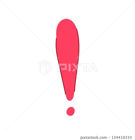 Red exclamation mark symbol grabbing attention and warning Red exclamation mark symbol grabbing attention and warning 134418333