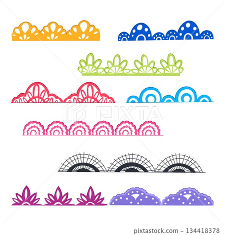 Border design collection creating decorative divider elements 134418378