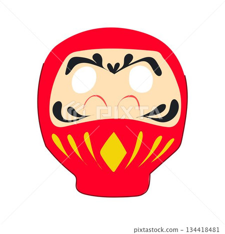 Japanese daruma doll good luck symbol vector illustration Japanese daruma doll good luck symbol vector illustration 134418481