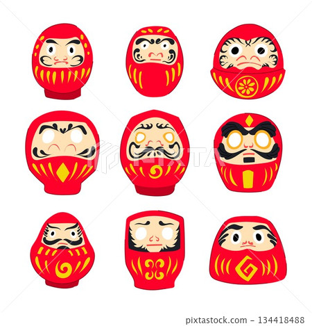 Japanese daruma dolls expressing tradition and good fortune Japanese daruma dolls expressing tradition and good fortune 134418488