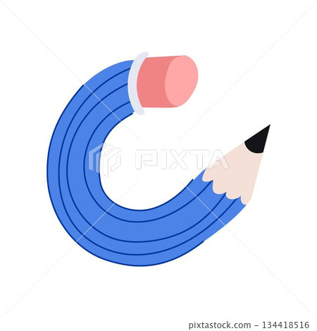 Blue pencil forming letter c on white background Blue pencil forming letter c on white background 134418516