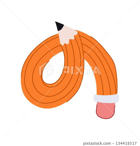 Curved pencil drawing creating flexible design concept Curved pencil drawing creating flexible design concept 134418517