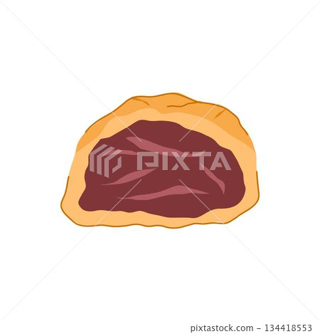 Sweet cream puff pastry with jam filling Sweet cream puff pastry with jam filling 134418553
