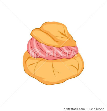 Cream puff dessert baking sweet illustration food 134418554