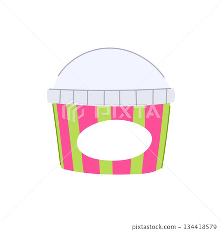 Ice cream container with striped design and blank label Ice cream container with striped design and blank label 134418579