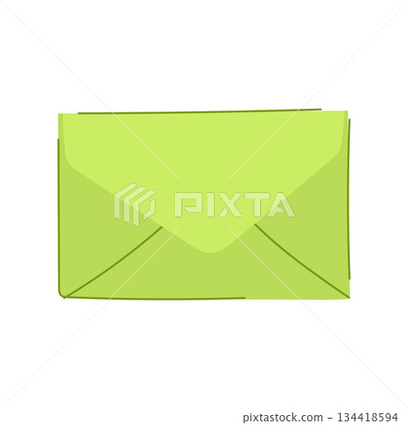 Green closed envelope sending mail or message notification 134418594