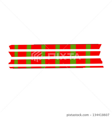 Christmas washi tape strips creating festive border 134418607