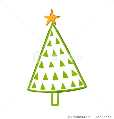 Stylized christmas tree illustration for holiday season Stylized christmas tree illustration for holiday season 134418634