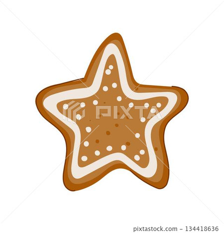Star gingerbread cookie decorated for christmas festivities Star gingerbread cookie decorated for christmas festivities 134418636