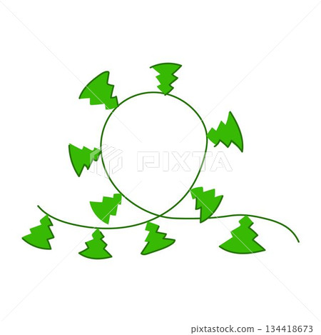 Christmas tree garland string creating a festive border Christmas tree garland string creating a festive border 134418673