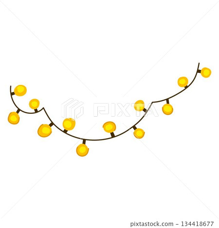 Christmas garland string lights celebrating holiday season Christmas garland string lights celebrating holiday season 134418677