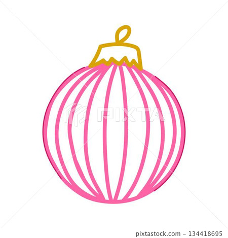 Pink christmas ball outline representing festive holiday decoration Pink christmas ball outline representing festive holiday decoration 134418695