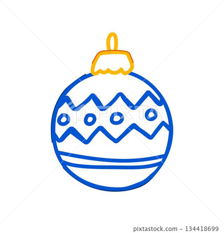 Christmas ornament illustration featuring abstract pattern and hanger Christmas ornament illustration featuring abstract pattern and hanger 134418699