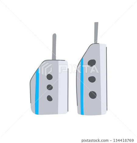 Driving car accelerator and brake pedals illustration Driving car accelerator and brake pedals illustration 134418769