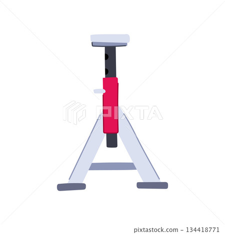 Steel car jack stand supporting vehicle repair Steel car jack stand supporting vehicle repair 134418771