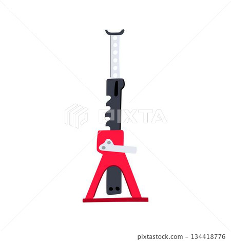Car jack stand providing safety support for vehicle maintenance 134418776