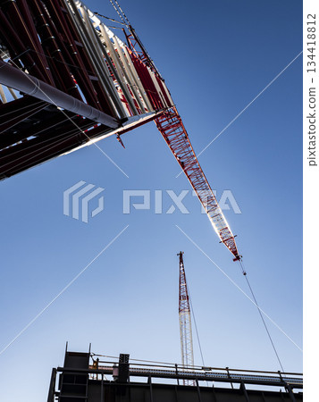 Construction site erection work 134418812