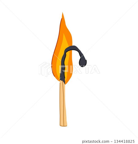 Burning wooden matchstick illustrating energy and consumption Burning wooden matchstick illustrating energy and consumption 134418825