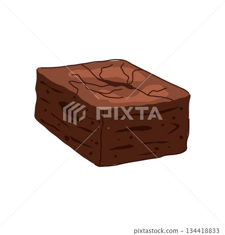 Brownie dessert food square illustration 134418833