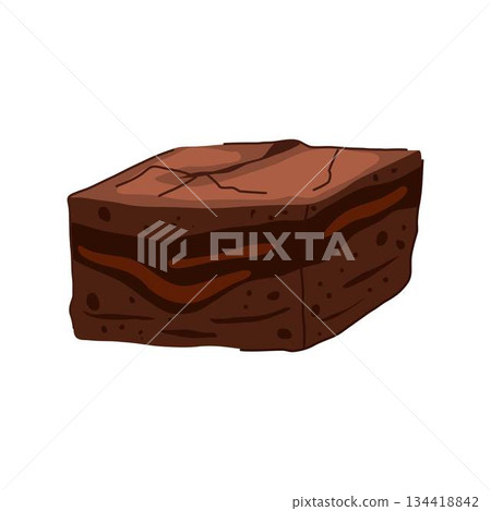 Brownie vector drawing showing chocolate dessert and sweet food Brownie vector drawing showing chocolate dessert and sweet food 134418842